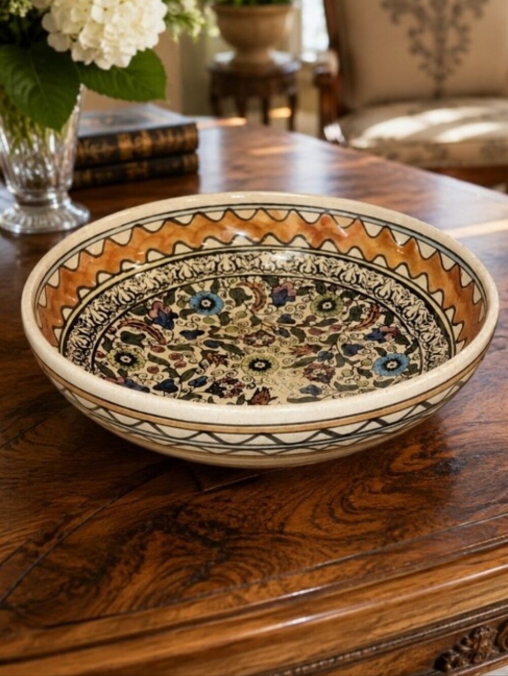 Neiman Marcus Antique Morocco Persian bowl hand painted rare pottery 1907 Mint